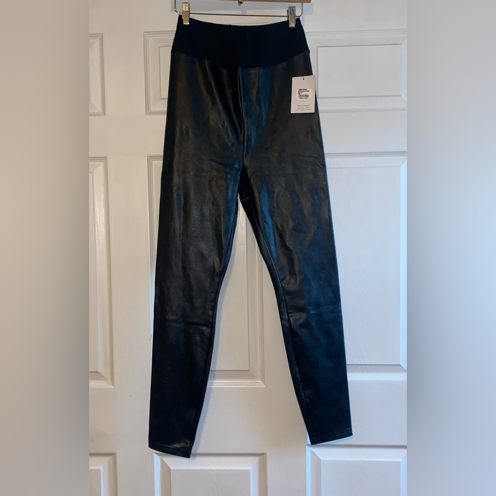 Love, Fire Maternity Vegan Leather Black Leggings